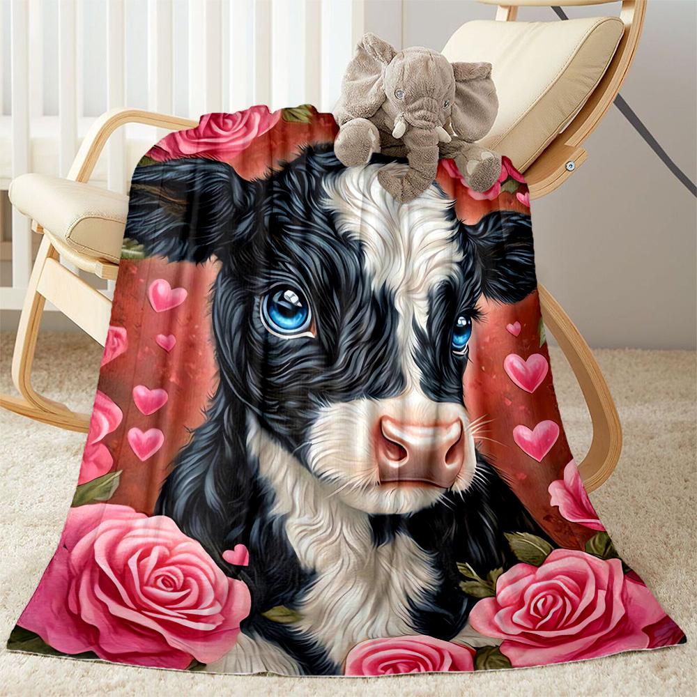 1pc Cute Elephant On Moon Blanket Soft Comfortable Lightweight Perfect for Travel Camping Picnics Sofa Office Bed Living Room Ideal Gift for Friends