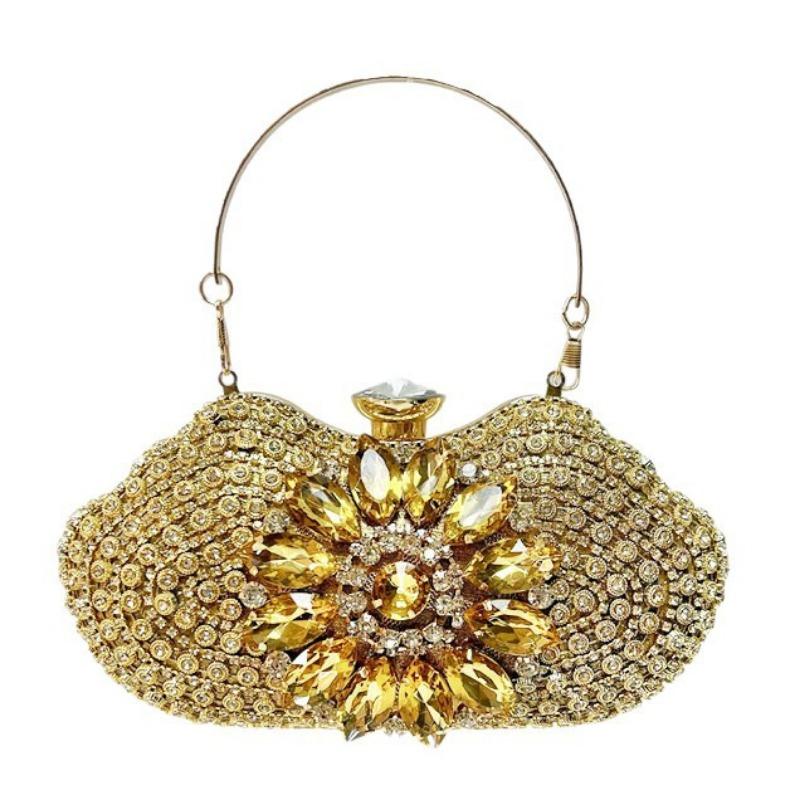 Modische strassbesetzte Handtasche mit Diamanten, funkelnde Diamanten-Clutch und Abendtasche