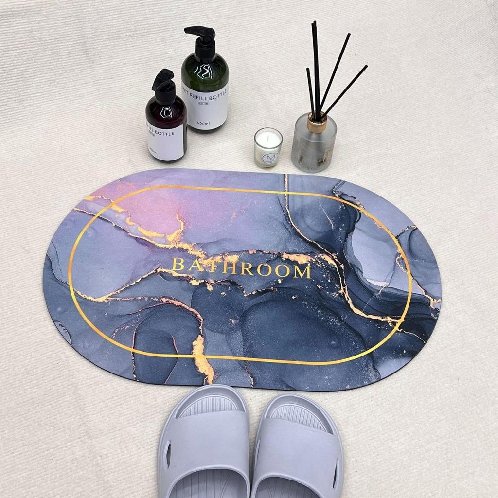 Diatom Printing Bathroom Thickening Mat Bath Non-slip Carpets In Wash Basin Bathtub Side Floor Rug Shower Room Doormat Memory Foam 3D Pad