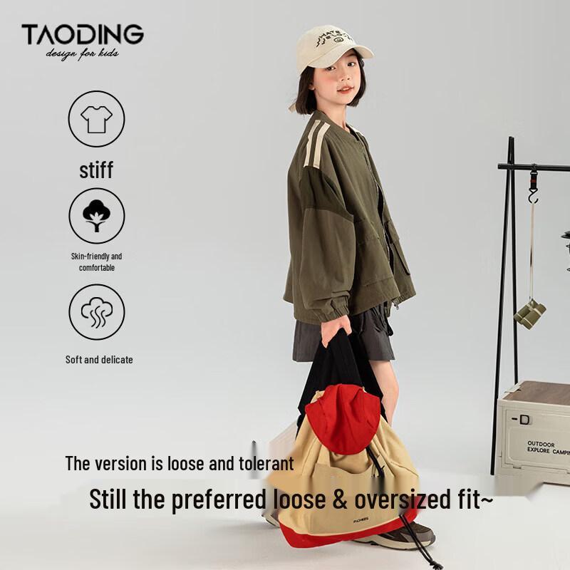 Flickor Vintage Färgblock Baseballjacka