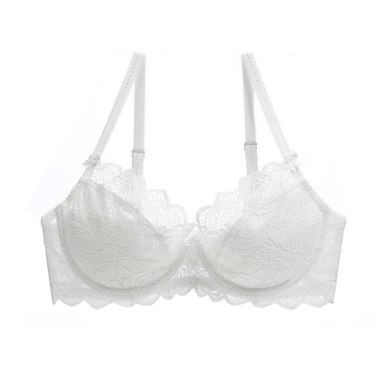 Sexy Lace Underwear Ultra-thin Large Breasts Small Anti-sagging Bra Comfortable Breathable Large Size Bra Bra