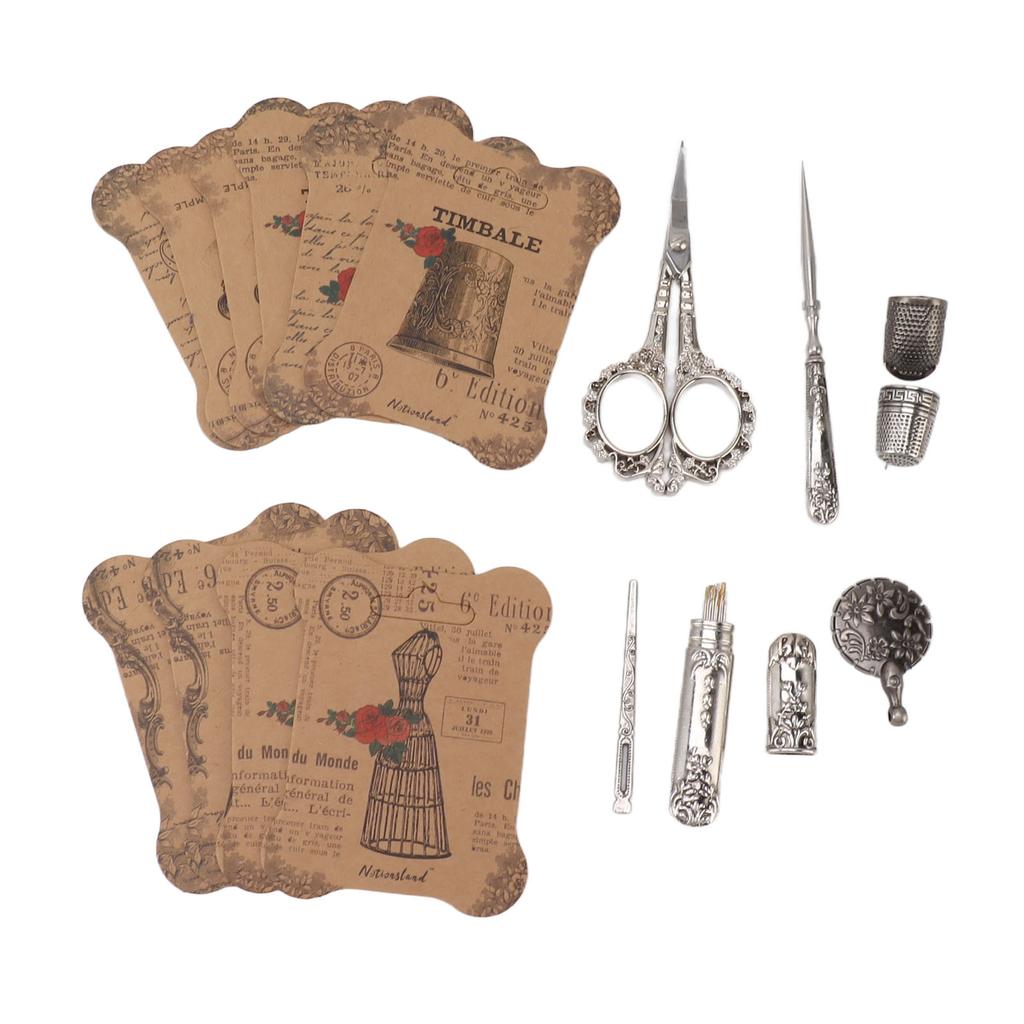European Style Vintage Embroidery Scissors Set Stainless Steel European Antique Vintage Sewing Kit