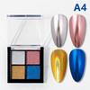 4 Kolory Aurora Solidne Lustrzane Błyszczące Brokat do Paznokci Paznokcie Lakier Żelowy UV Pigment Ozdoby do Paznokci Akcesoria