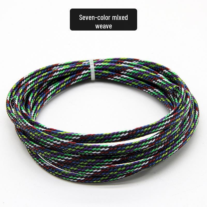 PET Braided Expandable 3mm Snakeskin Mesh Audio Cable Sleeve, Nylon Shockproof, 5 Meters