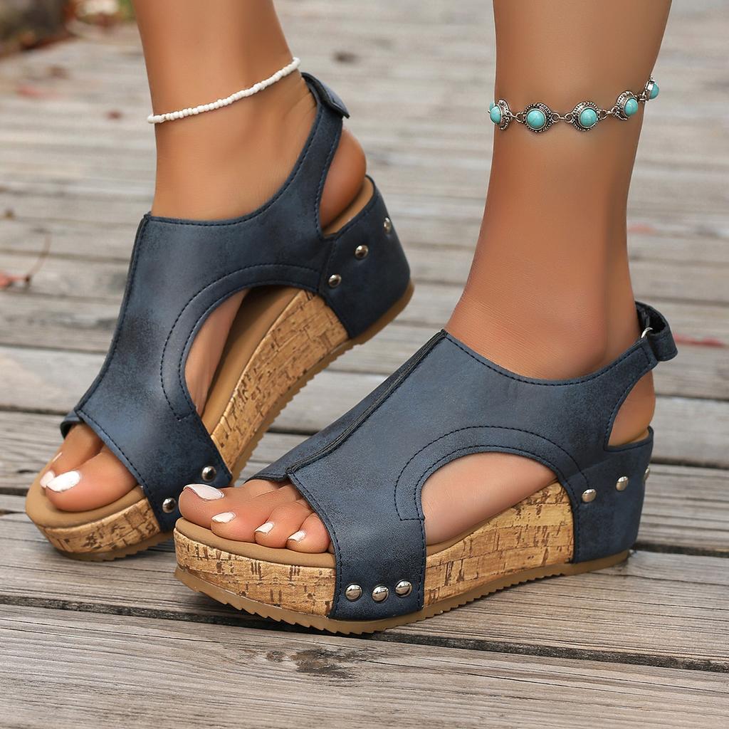 Plus Size Wedge Sandals Fall 2025 New Fishmouth Platform Heightened Side Space Sandals
