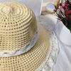 Straw hat women's summer breathable hollow sunscreen hat outdoor sun hat sun hat bucket hat small versatile lace