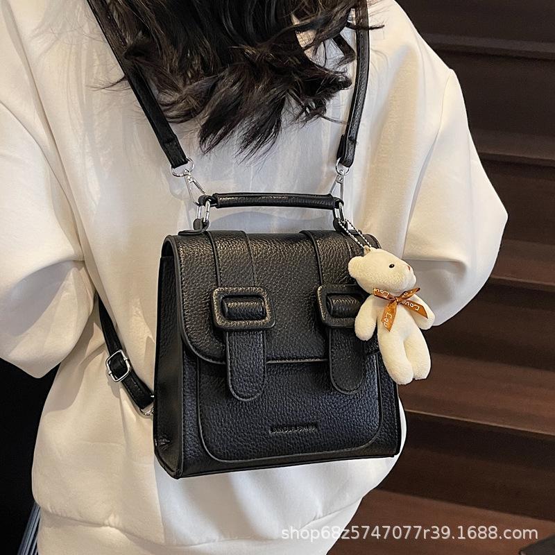 Premium Texture Foreign Style Cambridge Bag Women's 2025 New College Style Contrasting Color Backpack Commuter Shoulder Messenger Bag