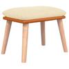 Rocking Chair with Footstool Cream White Fabric