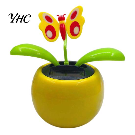 Car Dashboard Ornament Funny Solar Powered Cartoon Vibrant Ornamental Decoration Gifts Automobile Dancing Flower Swinging Toy for Friend