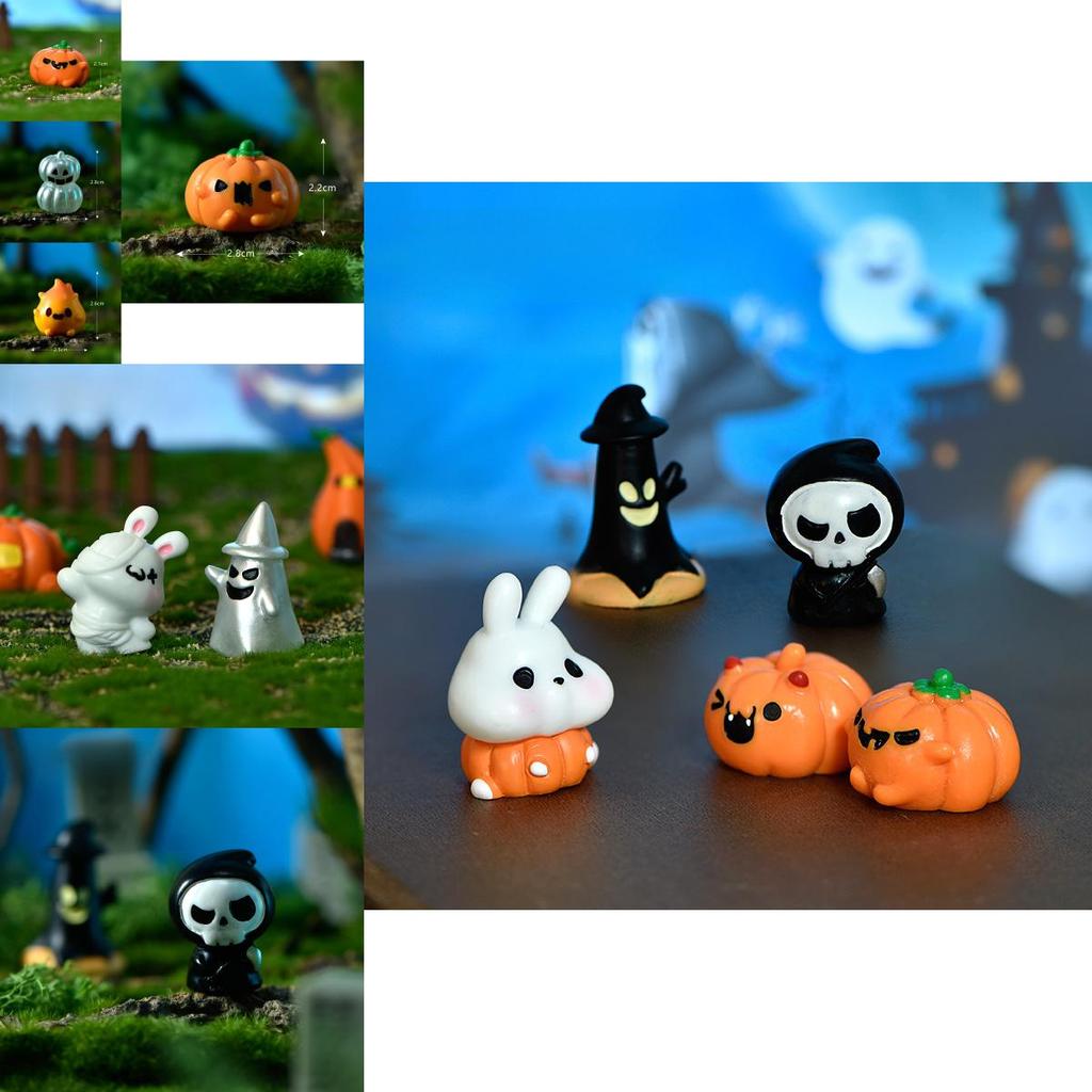 Transparent Ghost Pumpkin Resin Miniatures Halloween Diy Crystal Ball Accessories