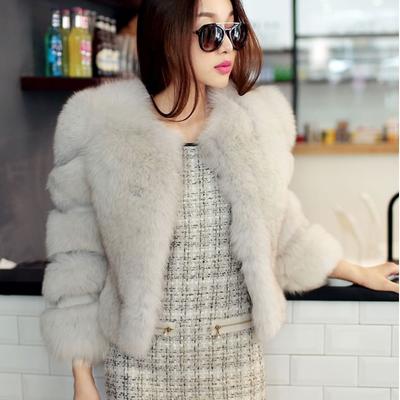 New Fashionable Winter Korean Edition Faux Fox Fur Grass Slim Fit Small Coat Faux Fur