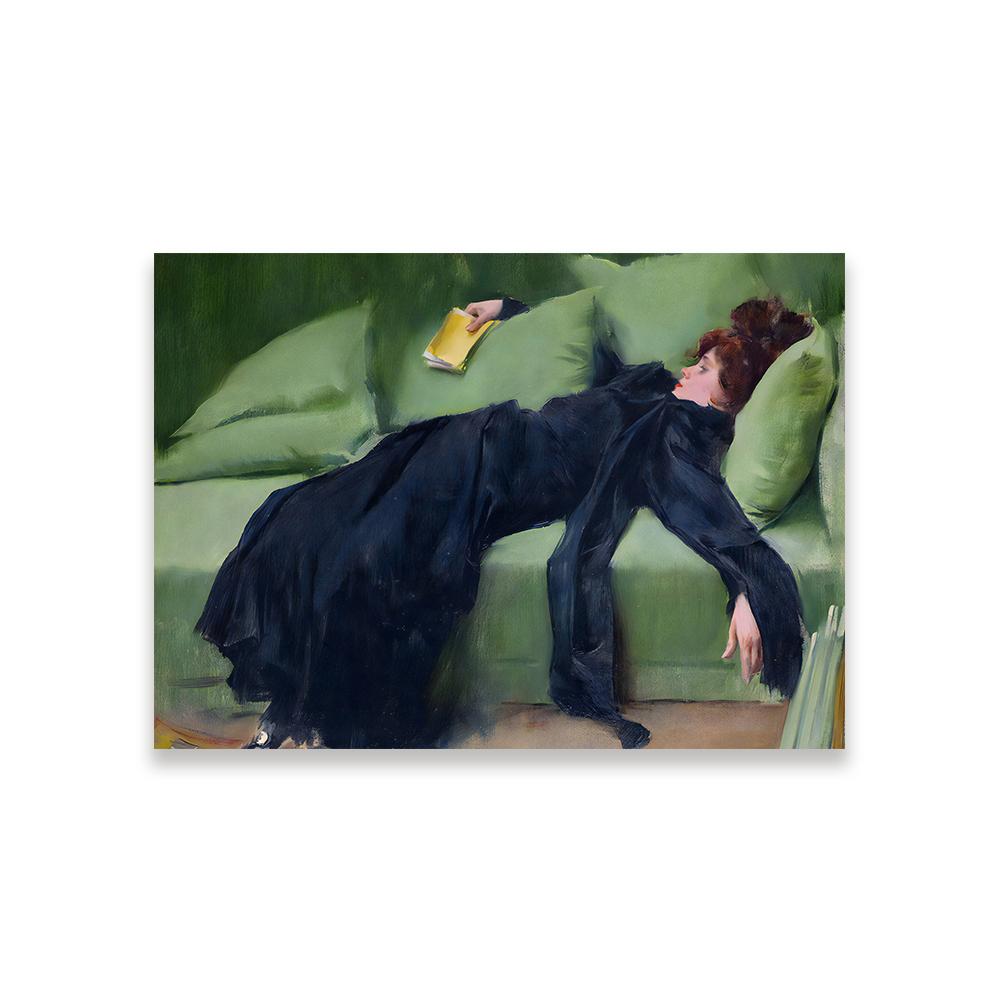 Victorian Era Painting Portrait of Woman Art Print Victorian Antique Oil Painting Prints Woman Reading Portrait Art Poster Decor 21X30CMNo Framed