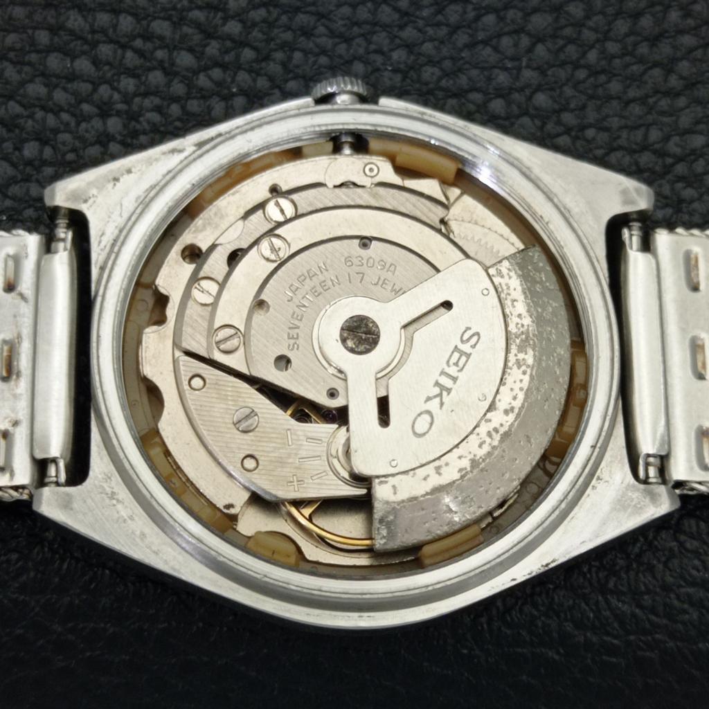 VINTAGE SEIKO 5 AUTOMATIC JAPAN 6309A MENS ARABIC BLACK DIAL WATCH A701319-5 R206a-a701319