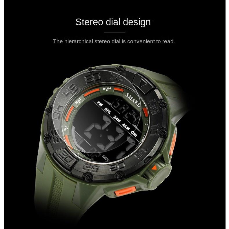 SMAEL Outdoor Multi-functional Sports Electronic Watch Glow-in-the-dark Waterproof Large Dial Watch