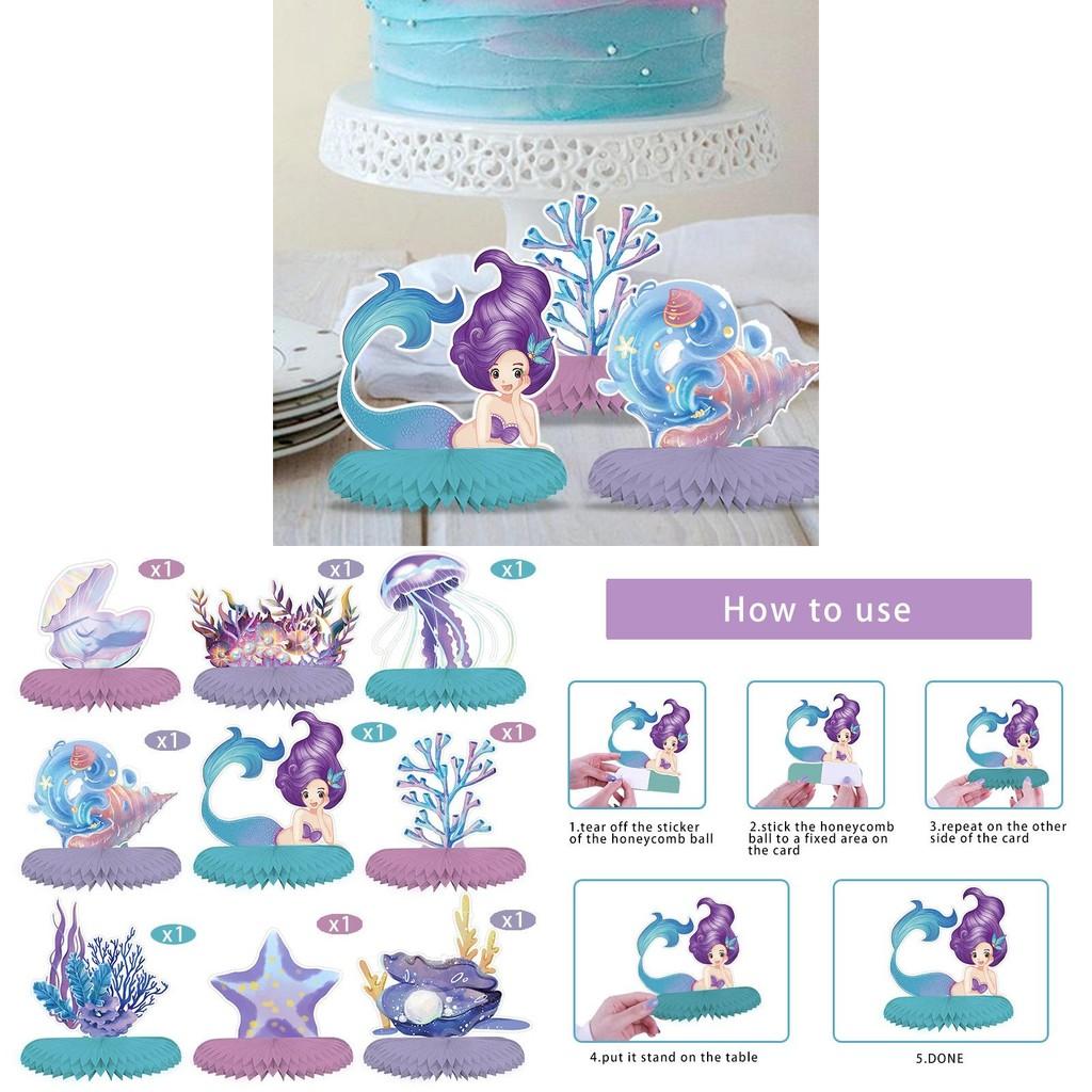 Marine Mermaid Theme Paper Fan Honeycomb Ball For Event Decor Celebrations And