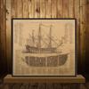 Vintage Warships Ancient Movie Kraft Paper Poster Retro History Wall Sticker