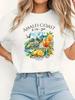Koszulka damska z nadrukiem cytryn z Wybrzeża Amalfi, z okrągłym dekoltem, casualowa, z krótkim rękawem, z nadrukiem liter, top na wiosnę i lato, T-shirt