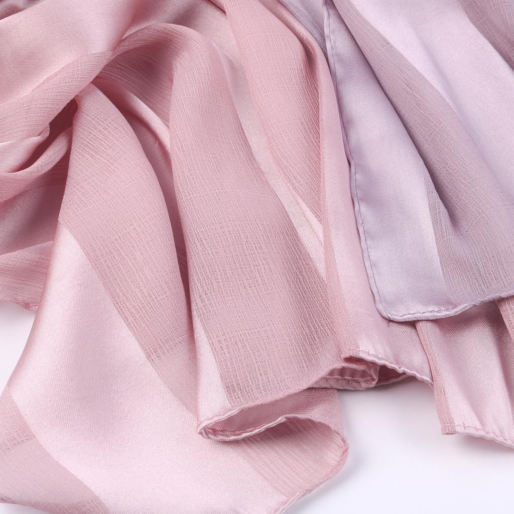 Women'S Hijab Shawl Pleated Chiffon With Stripes Natural Wrinkle Middle East Dubai Hijab