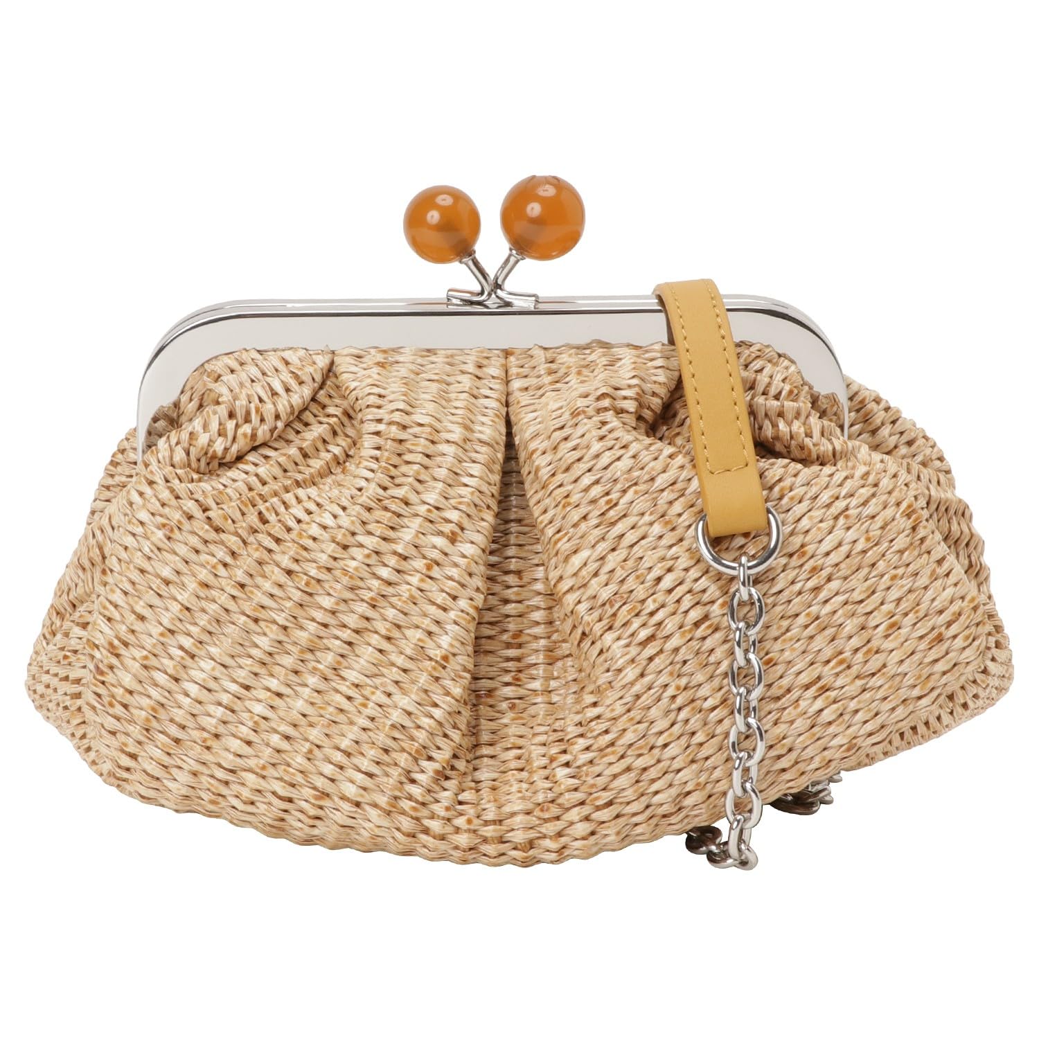 

Max Pasticino Raffia Style Clasp Small Bag Clutch Shoulder 2WAY Clasp FORTUNA 2355110734600 001 Natural [Weekend Mara] Women s [Item]
