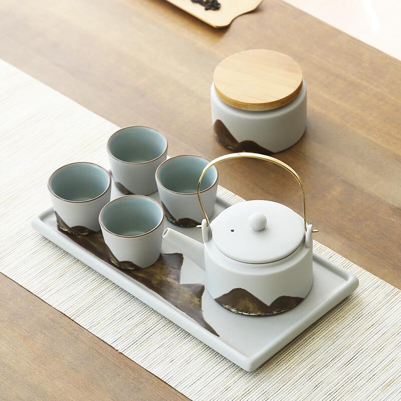 Japanese Style Ink Wash Ceramic Tea Set