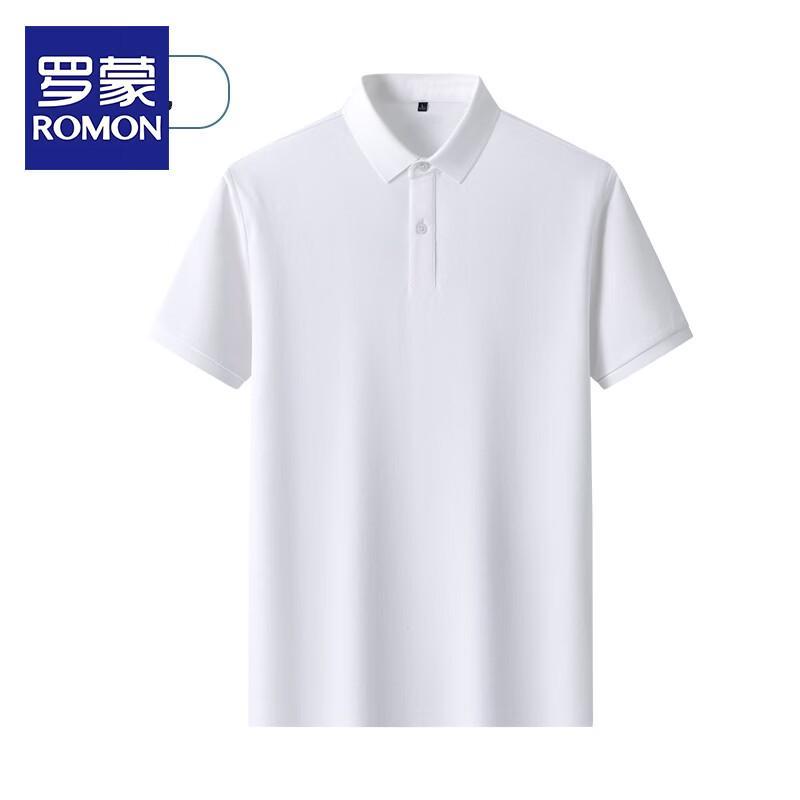 Romon Men s Solid Color Loose Fit Polo Shirt XL