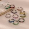 Y2K Colorful Zircon Stainless Steel Rings for Women Silver Color Open Finger Ring Wedding Jewelry Punk Hip Hop Accessories Gifts