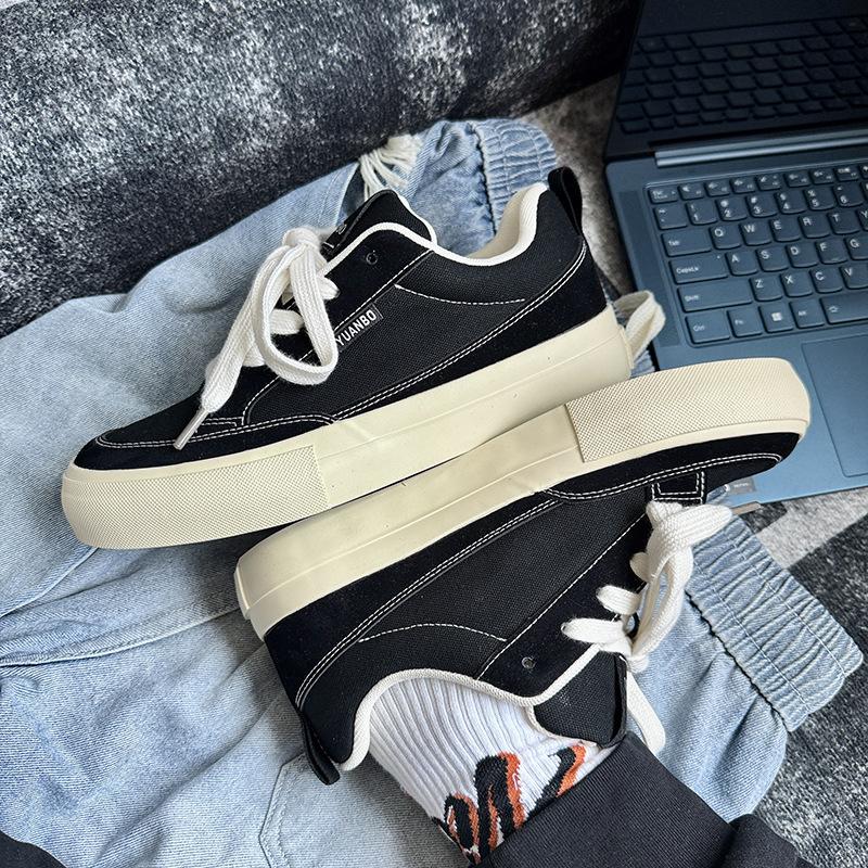 

Весна 2025 новые парусиновые туфли мужские простые и универсальные классические базовые трижды вулканизированные туфли мужская обувь модная обувь 39 чёрный