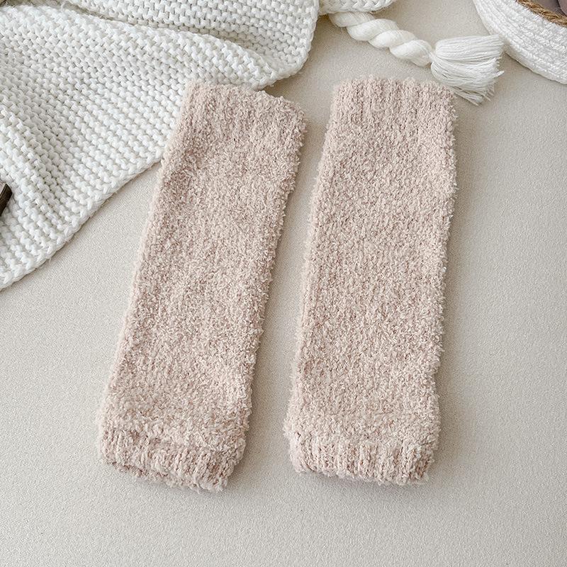 Knee Protection Stockings for Cold Legs, Coral Fleece Cold-proof Knee-high Socks, Thickened Knee Protection Socks