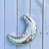 Disco Ball Eye-Catching Moon Shaped Disco Bal Reflective Hanging Ornament with Chain Hook Party Decor