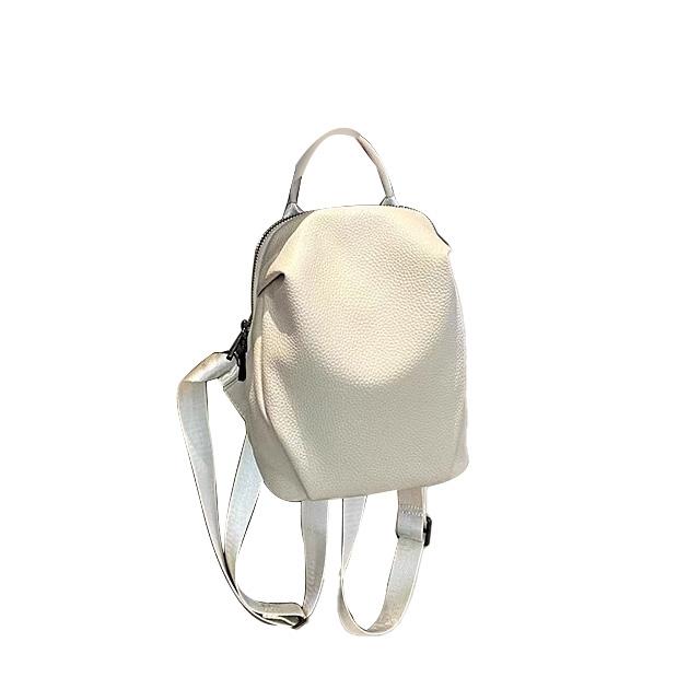 

Mini Genuine Leather Backpack - Soft Leather Casual Daypack for Women L білий
