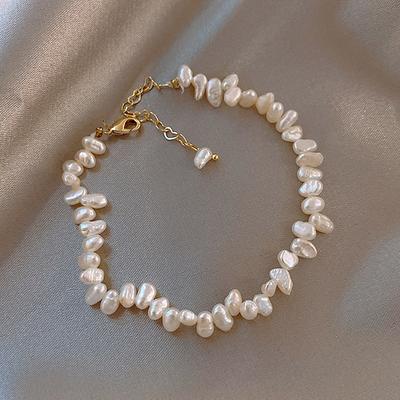 Baroque Millet Grains Freshwater Pearl Necklace Women's Unsatisfactory Pearl Clavicle Chain Female