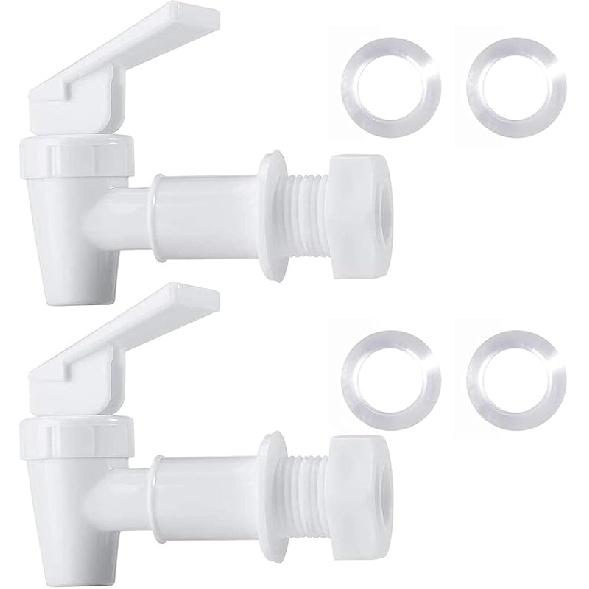 Water Spigot,BPA Free Plastic Spigot, Universal Replacement Faucet for 5 gallon bucket, Wine Barrels, Water Cooler Filtration Systems and filter 2 White