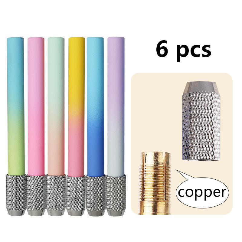 

6-Pack Dual-Tip Pencil Extenders - Reusable Grip Holders for Short Pencils, Ergonomic School/Office Writing Aid (Kids/Adults)