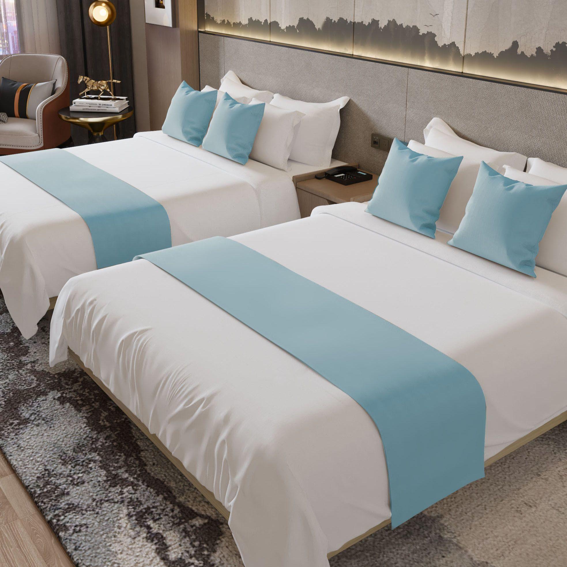 Бизнес Полотенце на конец кровати Высококлассный Современный Китайский Стиль Гостиничная Кровать Флаг Гостевой дом Простой Немецкий Бархат Беговая дорожка для кровати 50 * 180cm