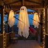 Decorative Ghost for Trees 3 Pcs Halloween Decorations, Spooky Hanging with Broom, Outdoor Seasonal Party Supplies Large Flying White Tree Porch Yard