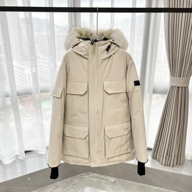 Premium 80% White Duck Down Parka Coat With Faux Fur Trim Loose Fit Mid-Length Winter Jacket Women