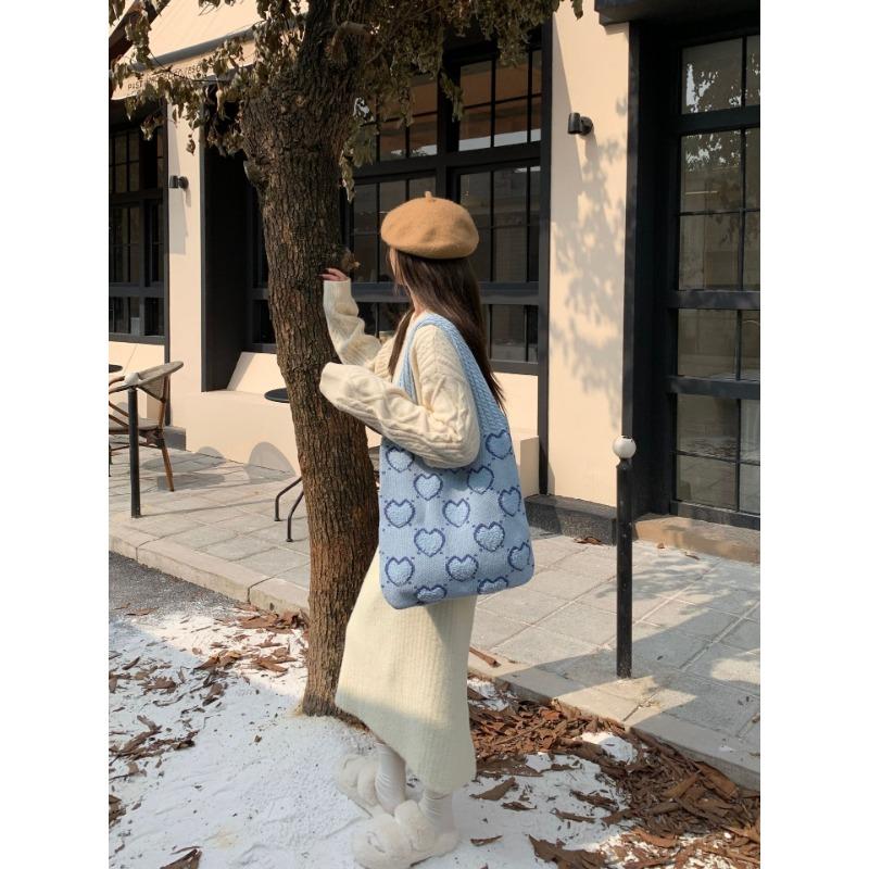 Knitted Bag Woven Bag All-in-one Women's Bag High-grade Exquisite Niche Shoulder Bag