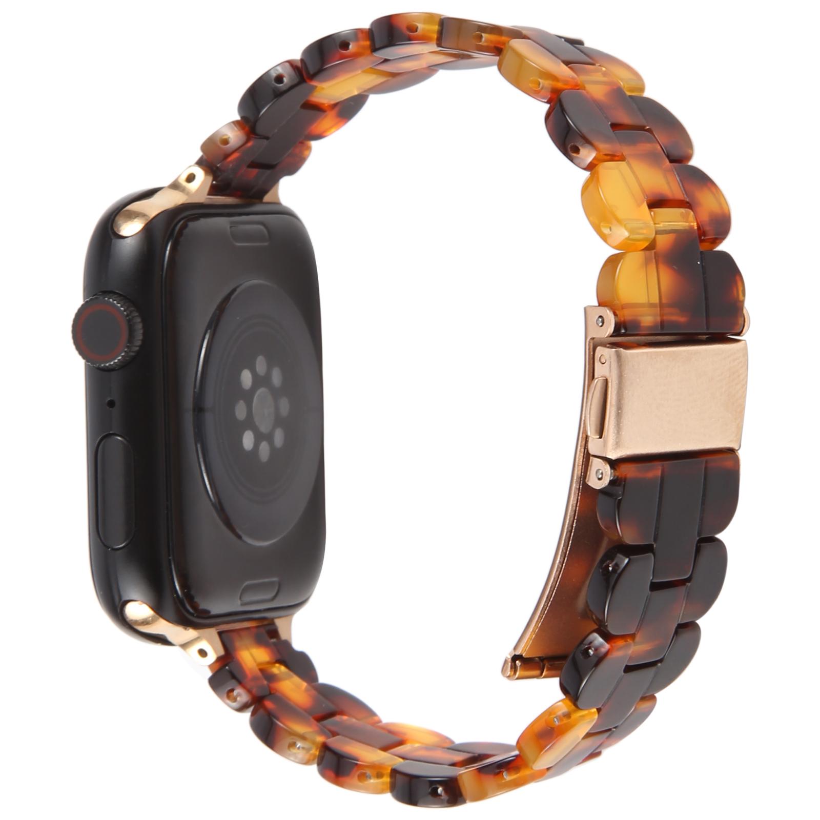 

12mm Resin Watch Strap for Apple Watch Series 10 Ultra 9 8 7 SE 6 5 4 3 2 1 46mm 49mm 45mm 44mm 42mm Replacement Slim Wrist Band Tortoiseshell