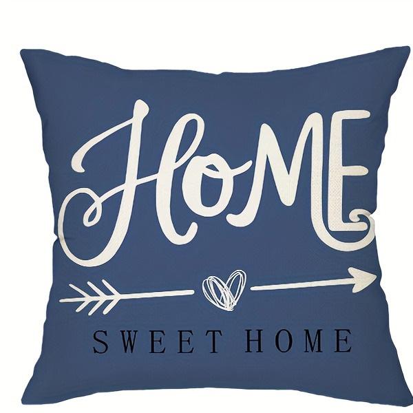 Blue And White Geometric Linen Pillowcase Sofa Cushion Cover Home Decoration Can Be For You 40X40 45X45 50X50