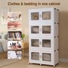 Closet Storage and Organizer with Lid Plastic Storage Cabinet with Wheel Free Installation Storage Cabinet for Small Spaces Bath