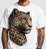 Leopard Head Graphic Print Men's Casual Short Sleeve Novelty Trendy
