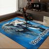 1PC Custom Name Elegant Elephant Abstract Art Theme Floor Mat Ideal for Living Room, Game Rooms, Office, Bedroom,Floor Mat Playful Design
