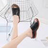 Pantofole con zeppa da donna taglia grande Calzature da esterno da donna Sandali con plateau e zeppa colore unito ultraleggeri con fiore traforato Sandali con zeppa