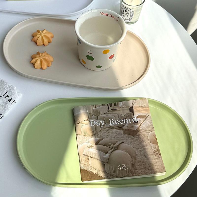 Oval Wheat Straw Plates Salad Dessert Dinner Plate Stackable Reusable Cupcake Steak Dish Storage Trays Home Kitchen Accessories