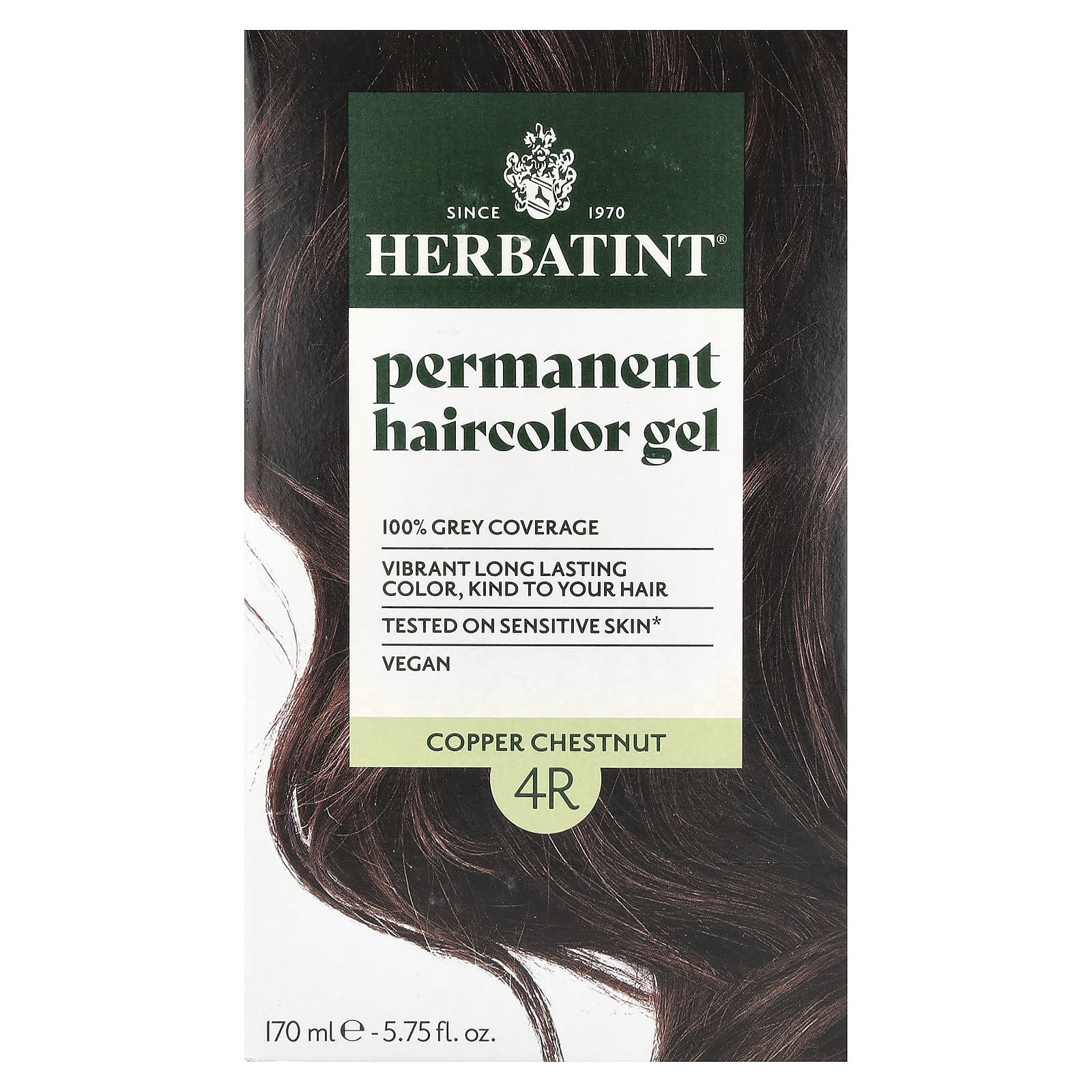 

Permanent Color Gel, 4R, Copper Chestnut, 135 Ml (4.56 Fl Oz)