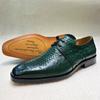 Fashion Classic Men's Business Oxford Shoes Green Genuine Cowhide Leather Formal Lace-Up High-Quality Shoes for Office And Wedding