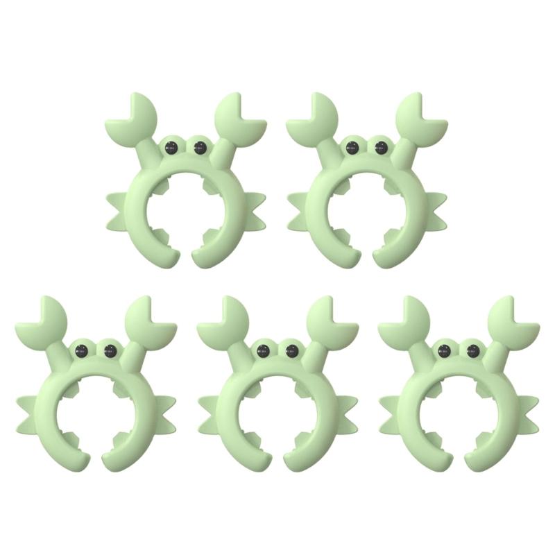 Набор из 5 разноцветных силиконовых подставок для ложек, термостойкая кухонная подставка для лопаток, многоцелевые органайзеры для кухонных принадлежностей 1 зелёный