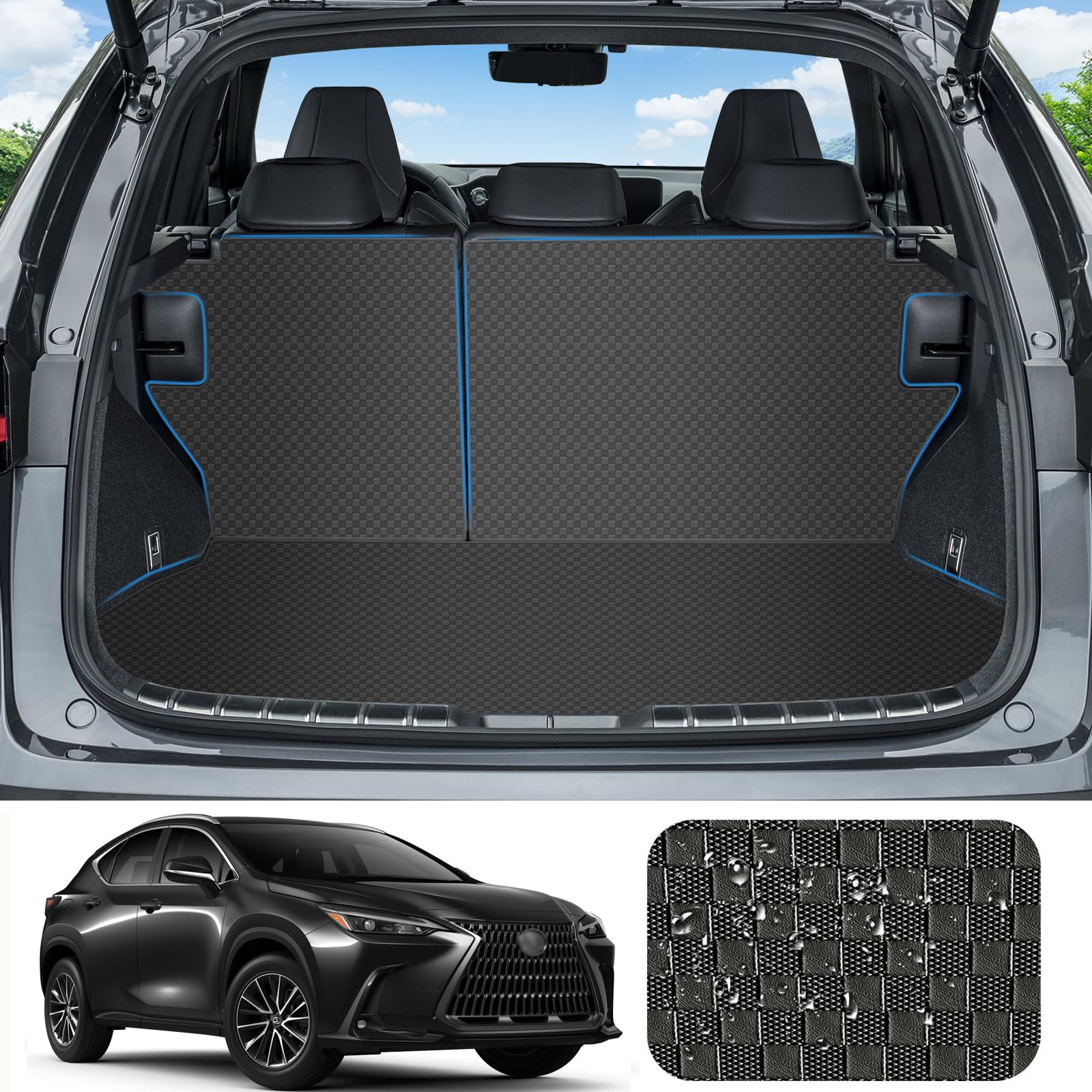 

YORKNEIC Lexus NX 20 Series Багажник Новый NX20 Series NX250 NX350 NX350h Багажник Спинка сиденья Синтетическая кожа Грузовой отсек Пятно Черный Мат, NX450h+