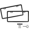 2-Hole Stainless Steel License Plate Frame, Slim Edge US Car Tag Holder with Screws & Wrench