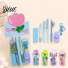 Practical Stationery Kits Flower Set Macaron Color Correction Tape And Smooth Shaped Writing Gel Pens Portable Homework Essentials for Students